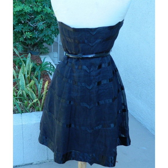 Karen Millen Dress Size 8 Black Strapless Tulle Double Layers‎ Formal Party Mini - Picture 2 of 13